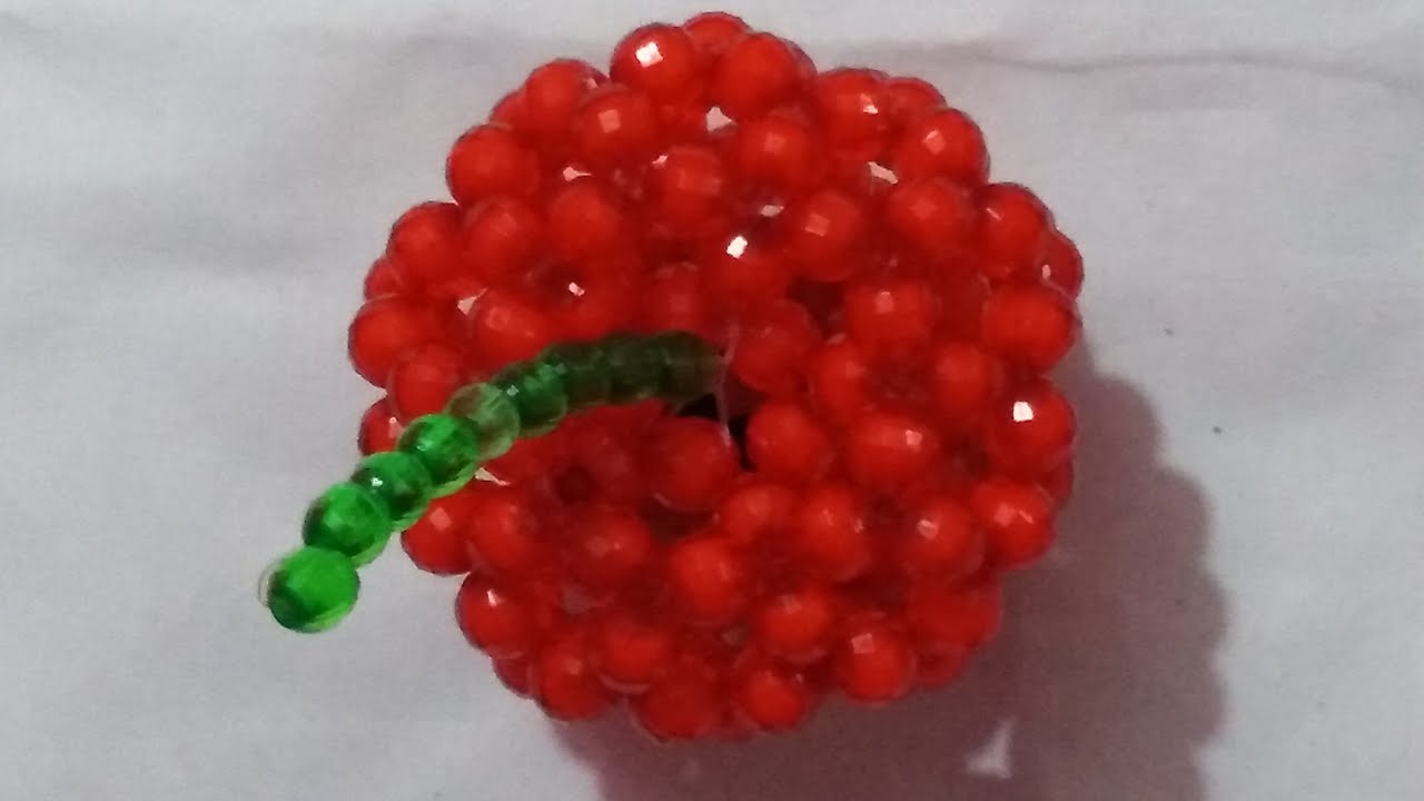 পুতি দিয়ে আপেল বানানো/How to make beaded apple.Bangla tutorial.beaded fruts/পুতির আপেল।