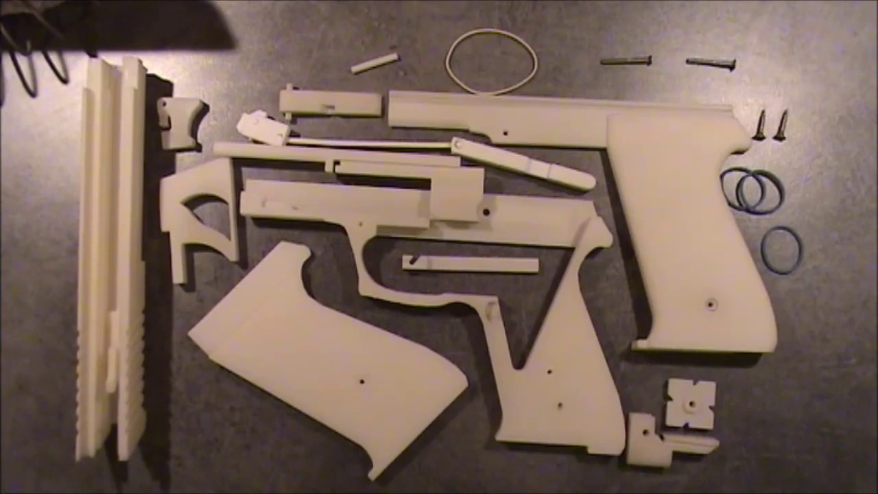 3D Printed rubber band gun with blowback mechanism - SIG SAUER
