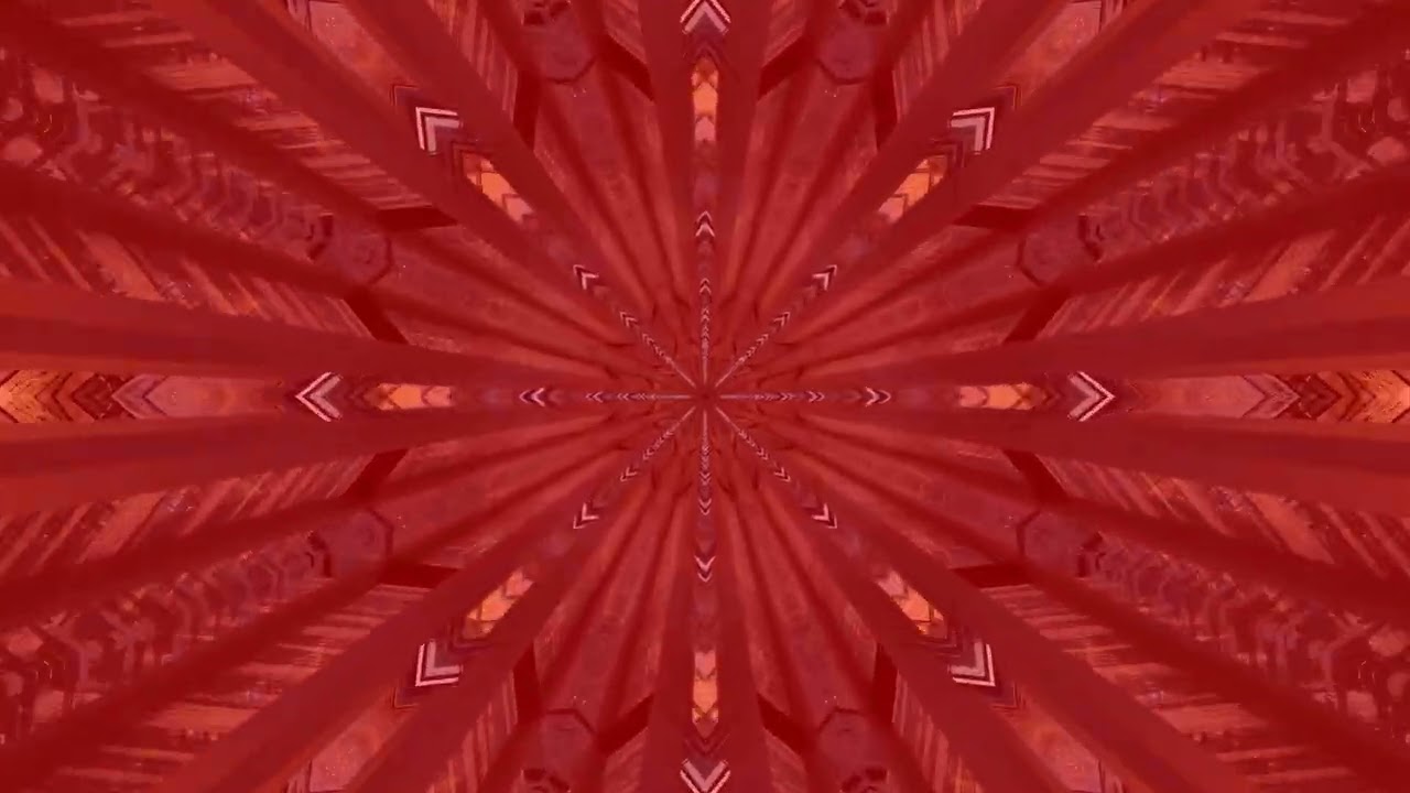 10 hours Red Neon Tunnel Kaleidoscope 4k uhd 60fps screensaver Vj loop