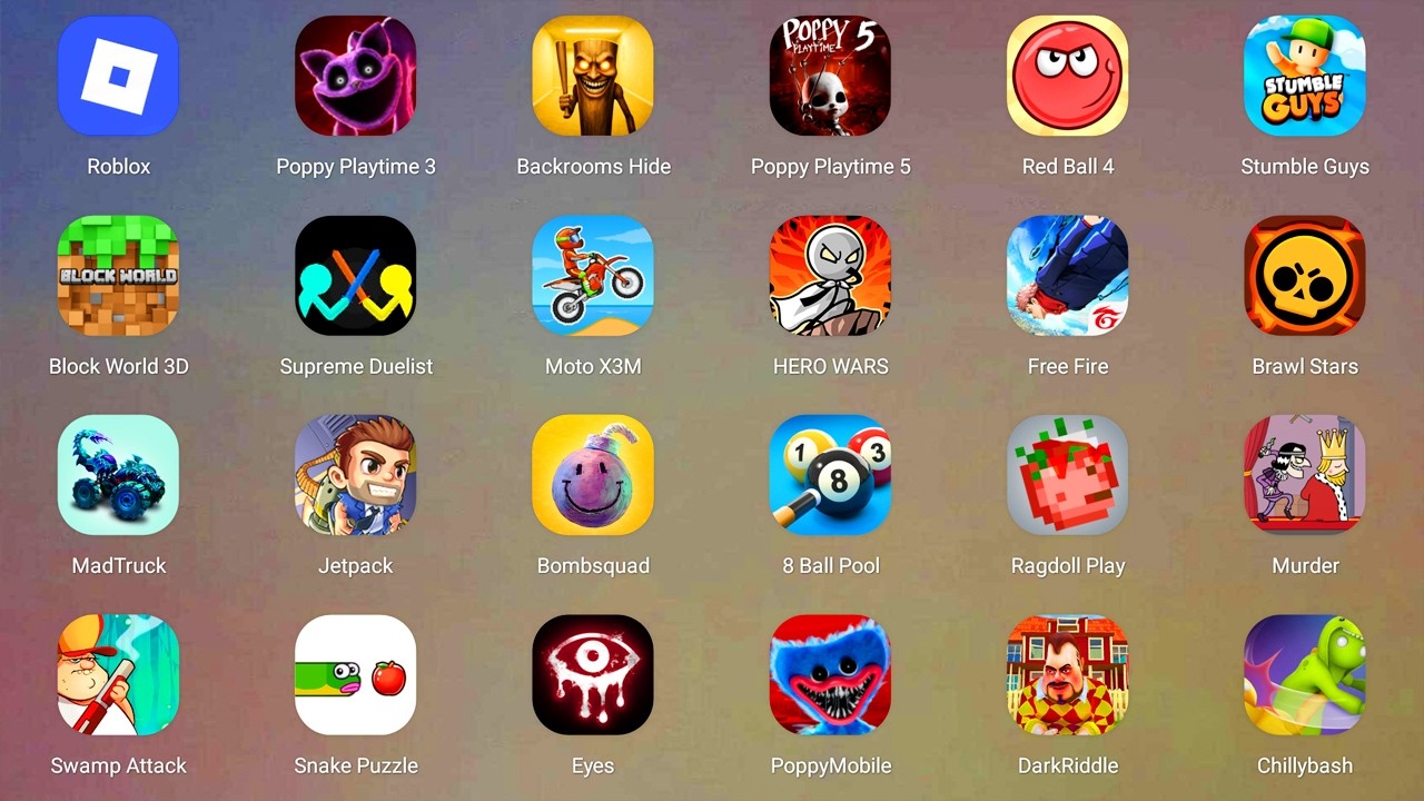 Vecna prison run,Brawl Stars,Eyes Horror,Scary Teacher 3D,Poppy Playtime 4,SprankySurvival,Roblox...