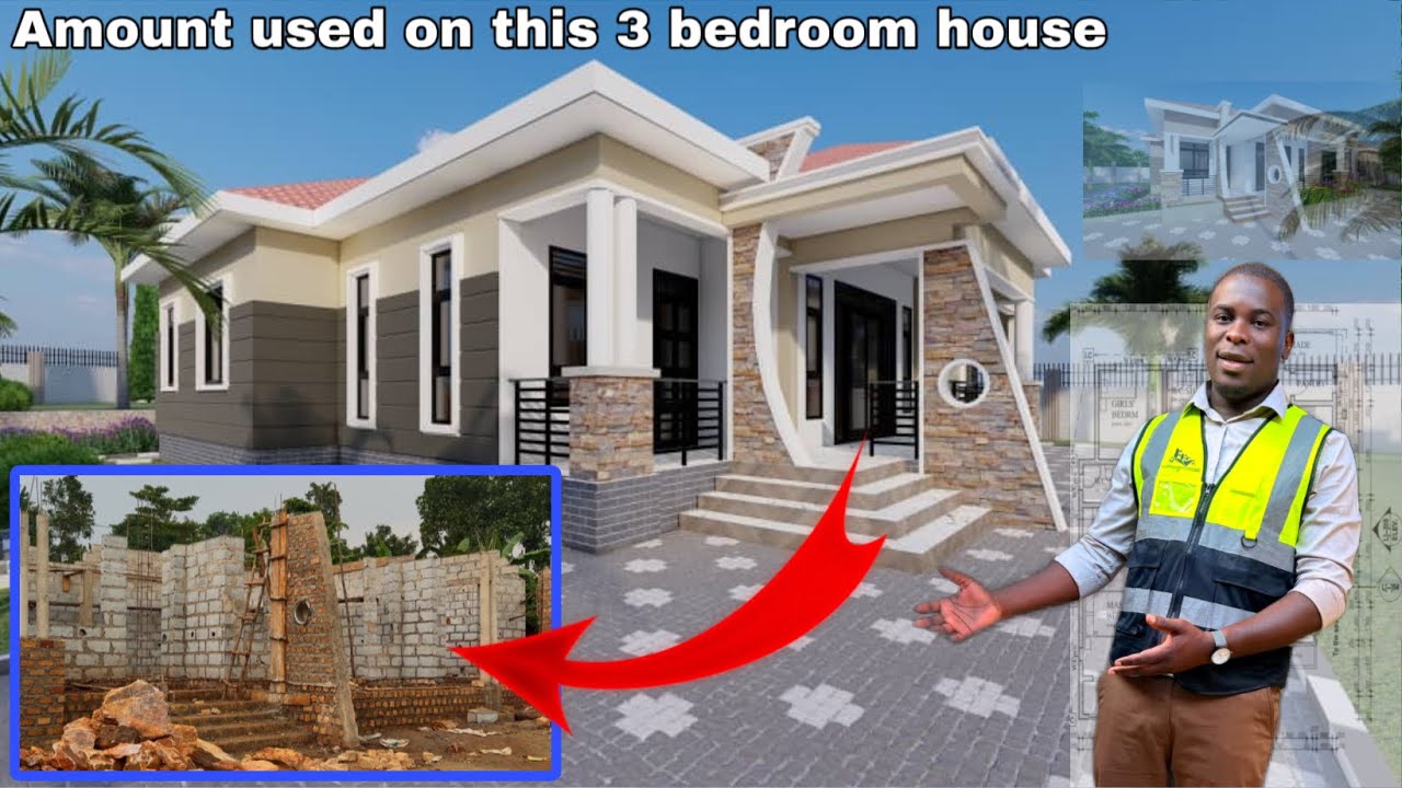 Material cost used to build this modern 3 bedroom house to wallplate level 