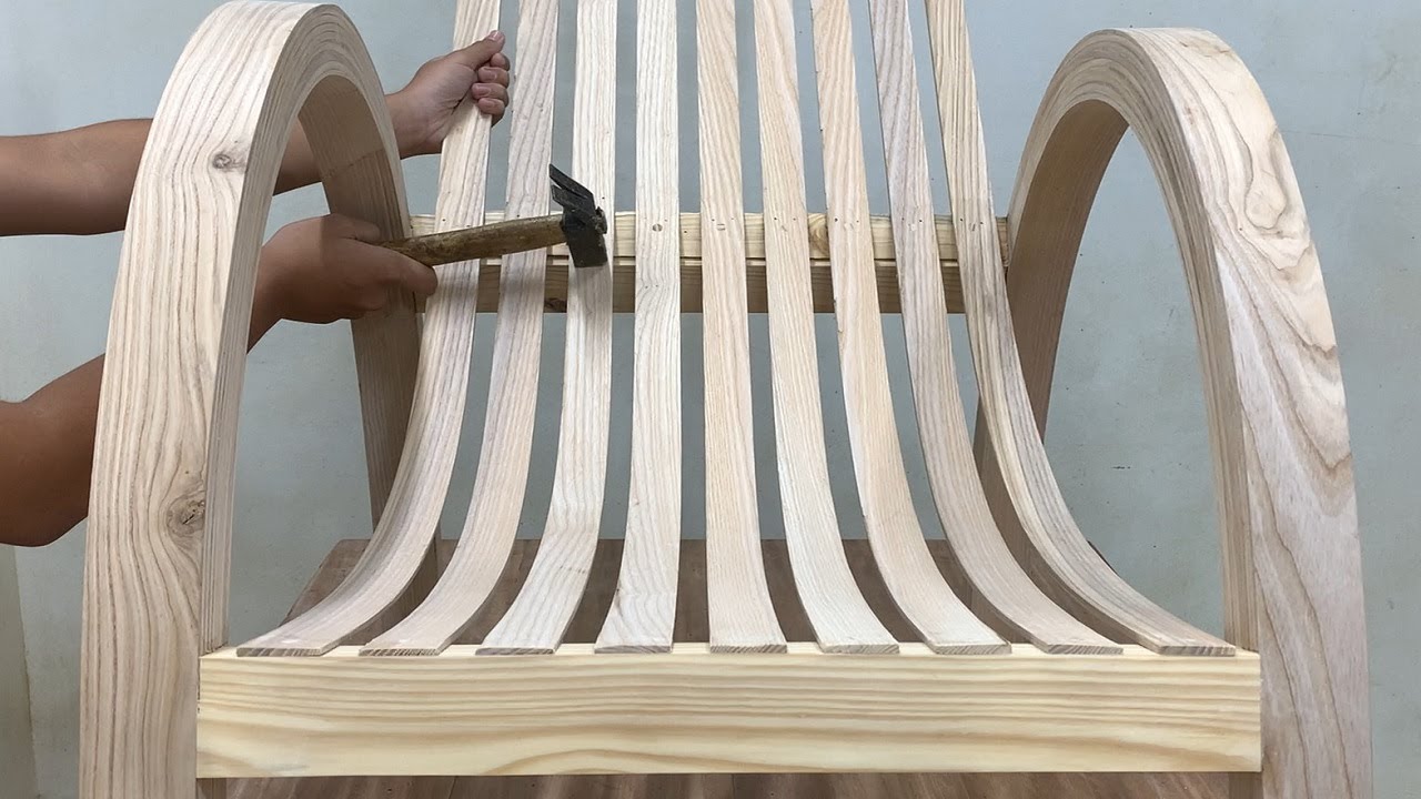 Extremely Creative Woodworking With Wooden Strips // Unique Chair Design With Amazing Curves