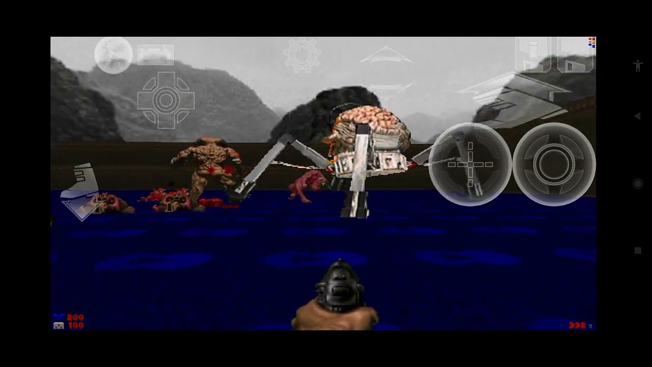 cyberdemon and 2 barons of hell vs the spider leader and 10 demon