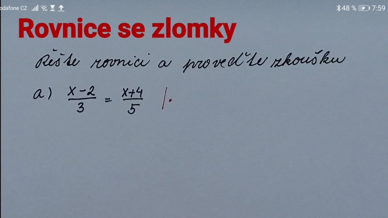 Rovnice se zlomky 5