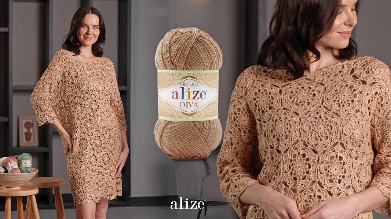 Платье с мотивом крючком от Alize Diva