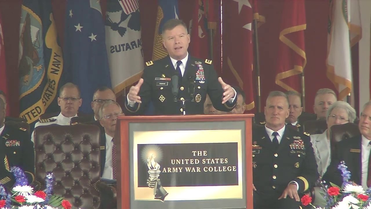 Gen. David Perkins, addresses the USAWC 2017 Distance Education class graduation