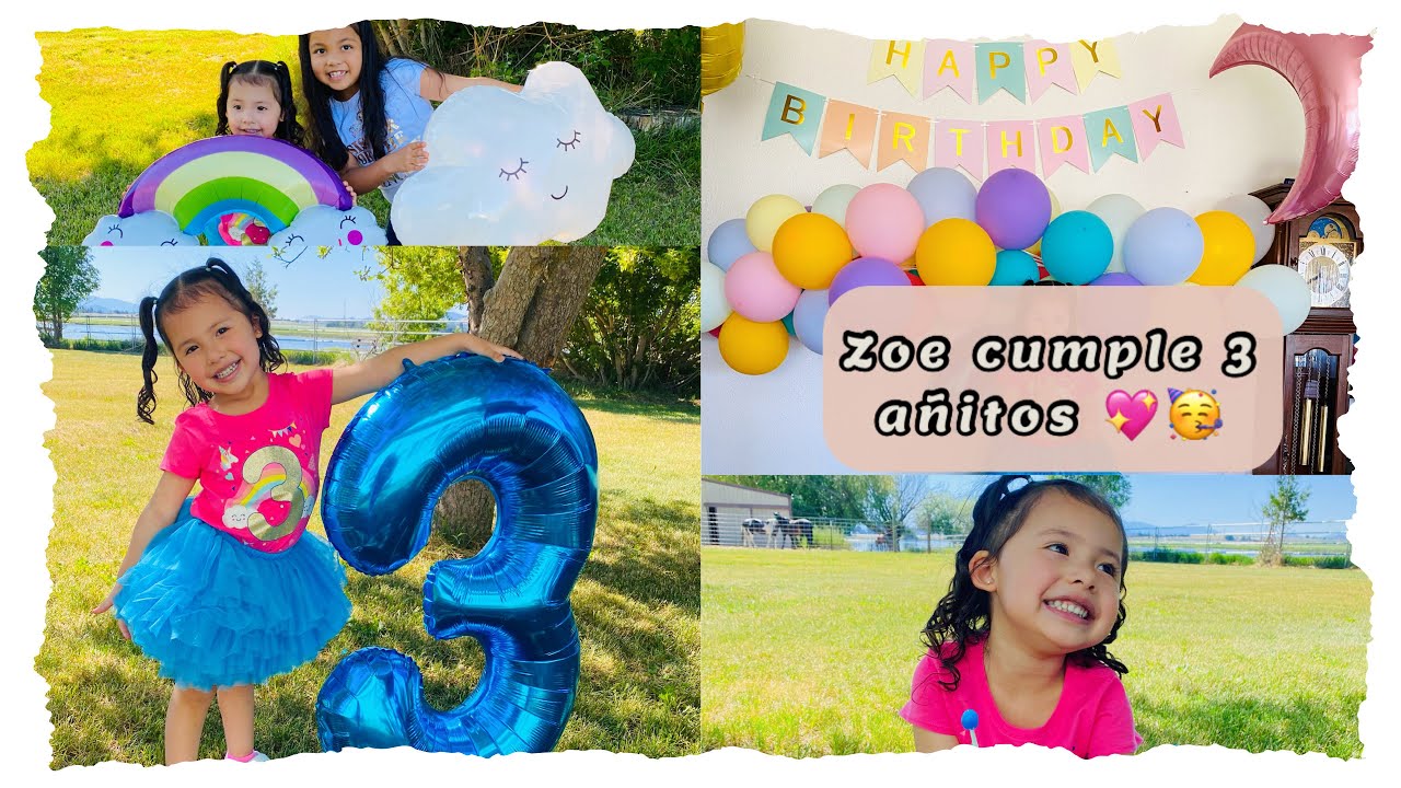 Celebrando el cumplea&ntilde;os de Zoe 💖 Zoe cumple 3!! 🪅🎉🥳