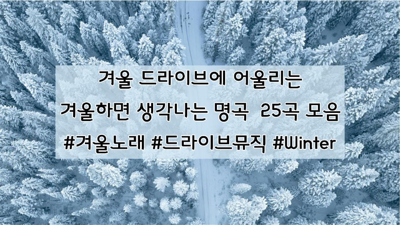 [Playlist] 겨울 드라이브에 어울리는 겨울 명곡 25곡 모음 ｜터보,젝스키스,미스터투,조관우,핑클,샵,박효신,애즈원,김범수,어반자카파,자이언티,장나라,보아,유엔,정승환,별