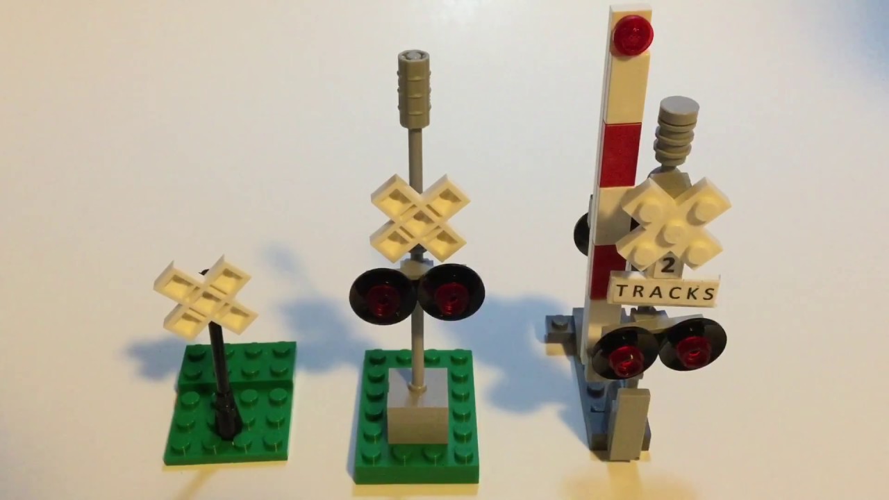 How To Build 3 Lego Railroad Crossing Signals! TT#3