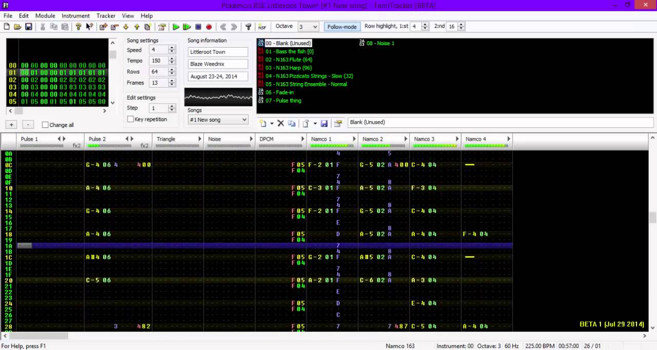 Pokémon RSE - Littleroot Town [FamiTracker, 8-bit, N163]