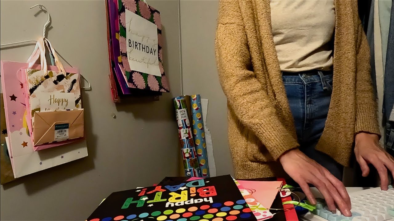 ASMR gift bag shop roleplay (soft spoken, lo-fi, typing, writing, rummaging)