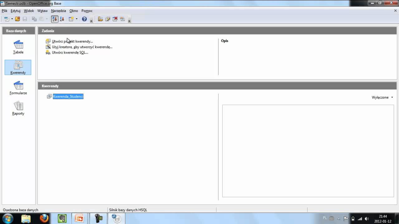 Filtrowanie danych i kwerendy (OpenOffice.org Base)