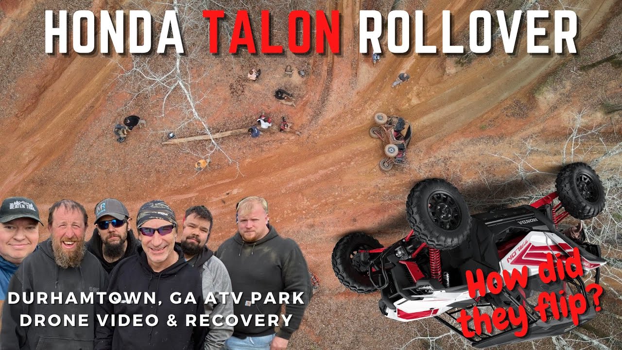 Переворот Honda Talon 1000R в Hillclimb Даремтаун, Джорджия