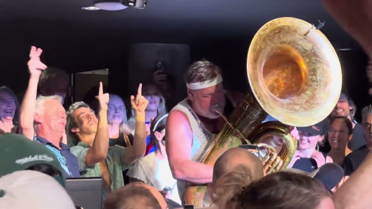 Shiverman - Hopepa on the Tuba rocking it in the crowd - Fat Freddy’s Drop - MeowNUI - Wellington NZ