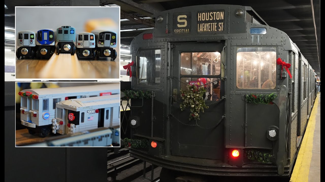 Праздничный поезд метро R1 9 NYC MTA - Главная достопримечательность поездки MTA Lego Community R...