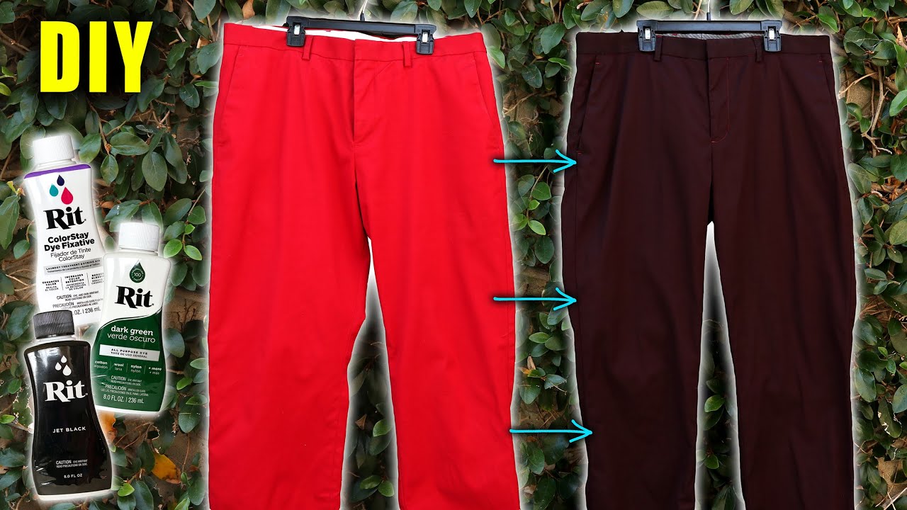 HOW TO DYE RED PANTS DARKER (Rit Back to Black Dye Kit) || Lucykiins
