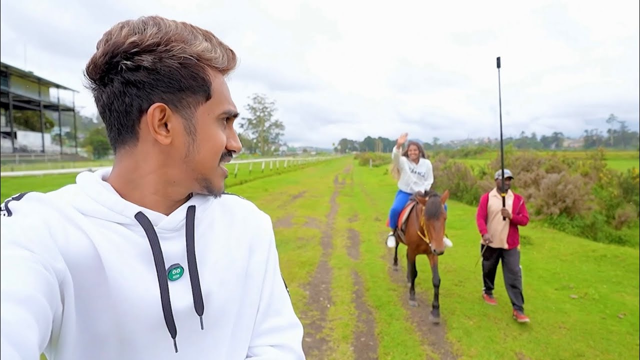 පලවෙනි පාරට අශ්වයෝ පැද්දා 🐎🏇Horse Ride Nuwara Eliya 🏞️  අහම්බෙන් හම්බුන දිය ඇල්ල 💦
