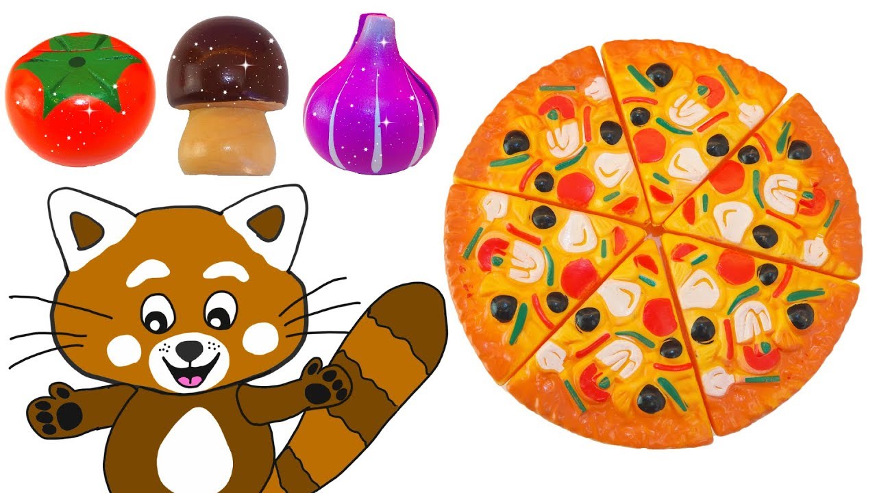Pukkins lagar Pizza med roliga leksaker och lera - Barnkanalen på youtube