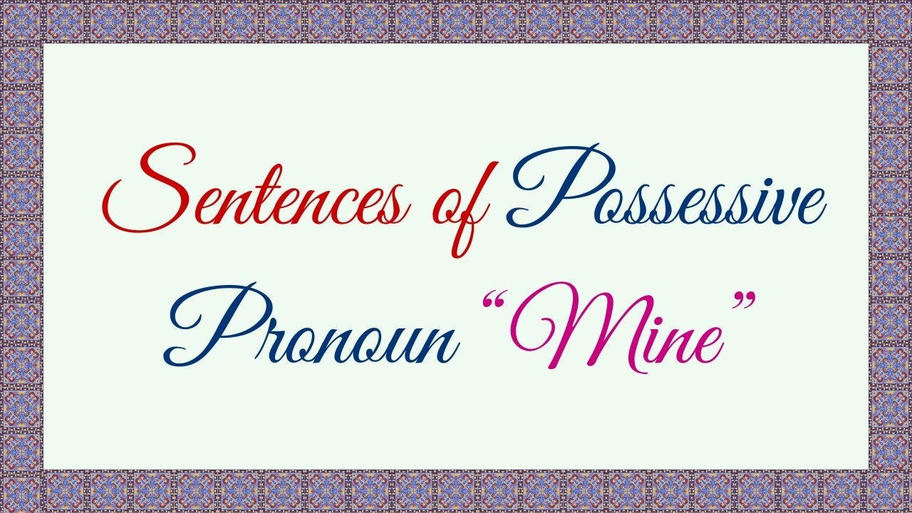 Sentences of Possessive Pronoun 