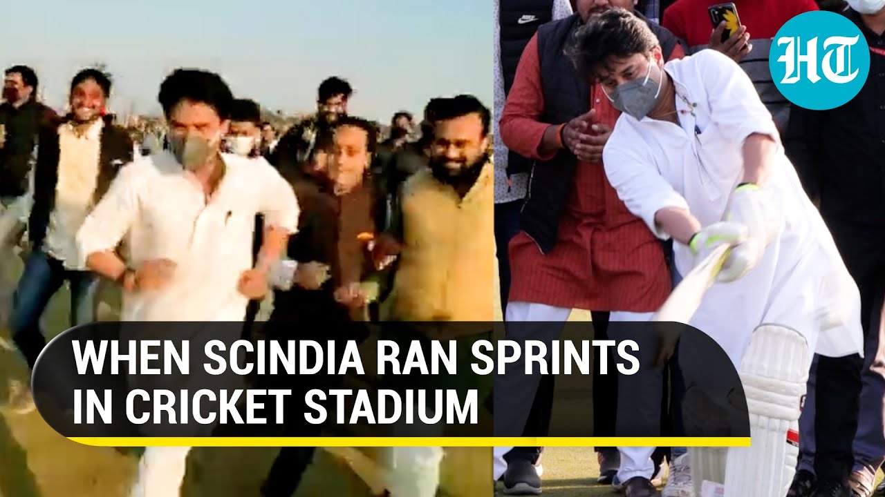 Jyotiraditya Scindia plays cricket, runs sprints at Gwalior Stadium; Watch the action unfold