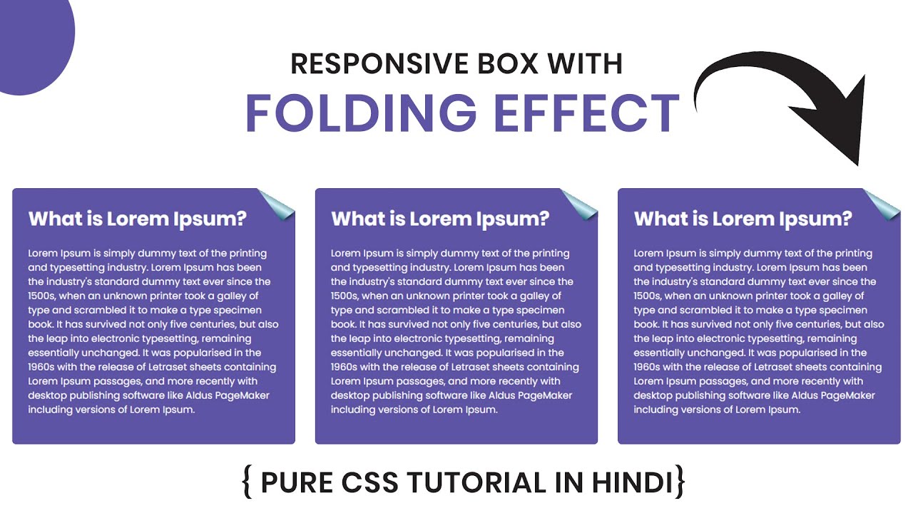 Responsive Box Content With Corner Folding Effect Using HTML5 | CSS3 | Tutorial | Code4Education