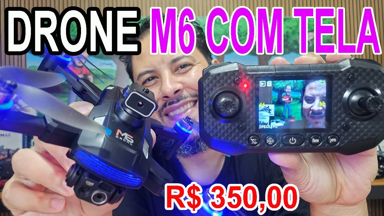 Drone m6 com tela no controle como ligar pela primeira vez todas configurações iniciais e imagem