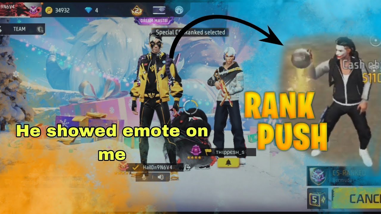 CS Rank push || He showed emote on me 😡||