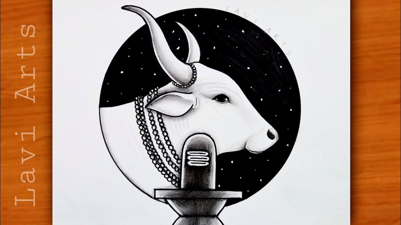 How to make Mahadev Shivling and nandi baba| Maha Shivratri drawing | Mahadev| Drawing |Chitra चित्र