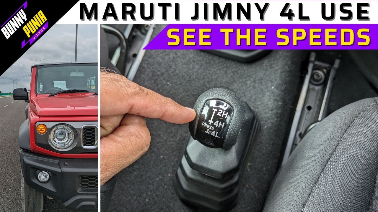 Maruti Jimny 4WD Low Ratio Speeds || How to use 4x4 Low 4L Lever || Bonus 0-100 km/h run