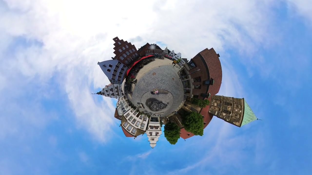 Der Marktplatz in Rheine Spielerei mit der 360 ° Kamera