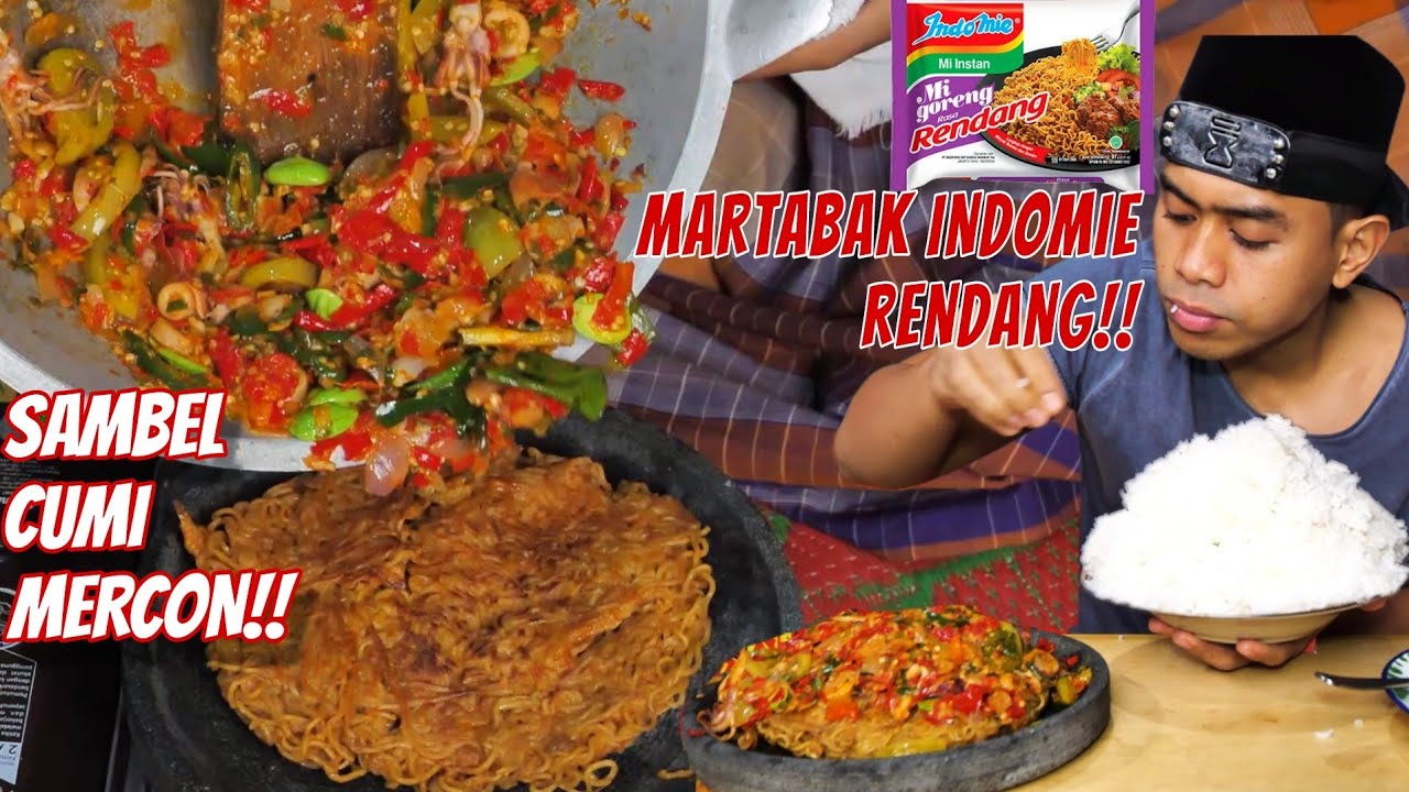 ANAKKOSAN MUKBANG MARTABAK INDOMIE RENDANG SAMBEL CUMI MERCON + SEPIRING NASI!!
