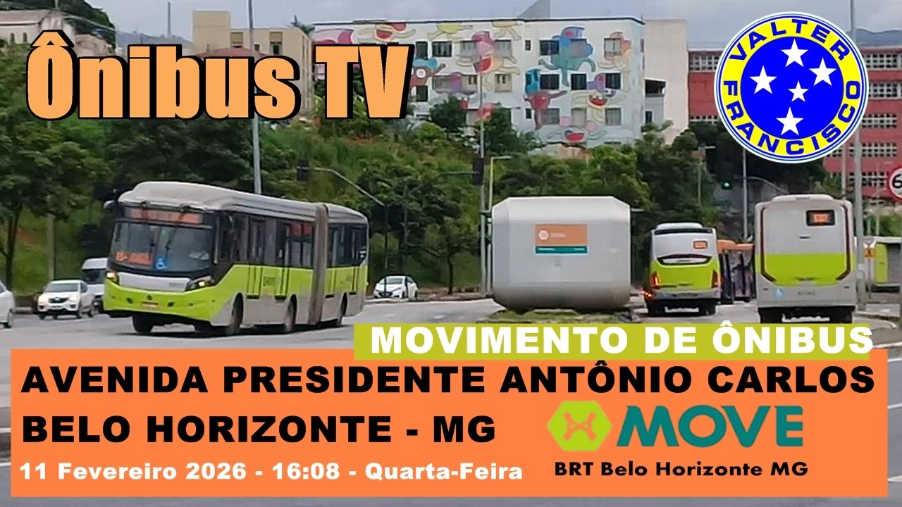 MOVE BRT - Av. Antônio Carlos - Lagoinha (Centro) - Movimento de Ônibus - BELO HORIZONTE MG