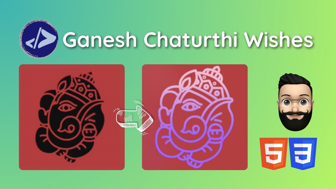 Create Ganesh Chaturthi's Wishes using HTML & CSS | Customized Dev