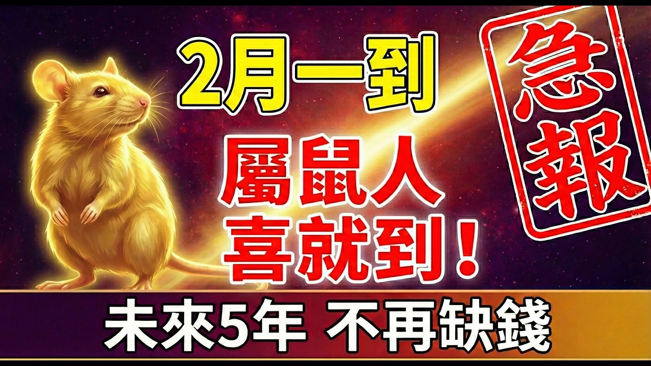急報！屬鼠的人，公曆2月一到，將有一件「天大的喜事」降臨，接住這份福氣，未來5年不愁錢！