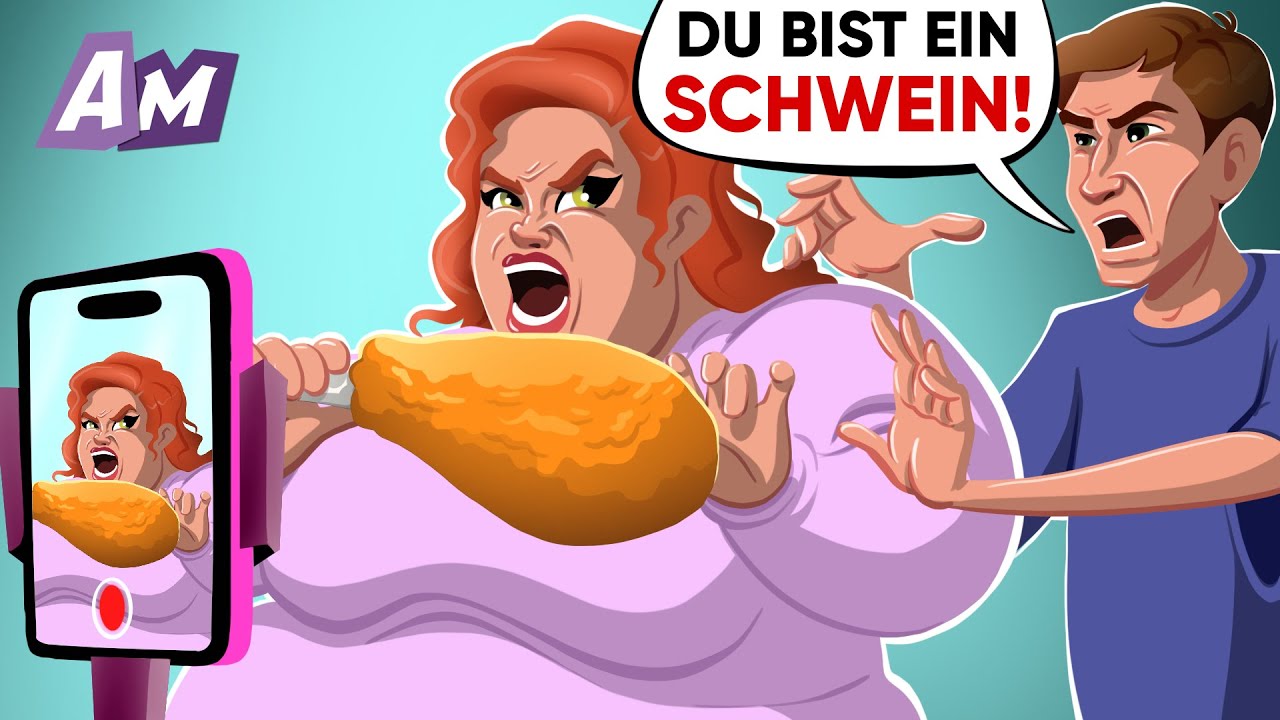 MEINE ÜBERGEWICHTIGE FRAU STOPFT SICH VOR DER KAMERA VOLL