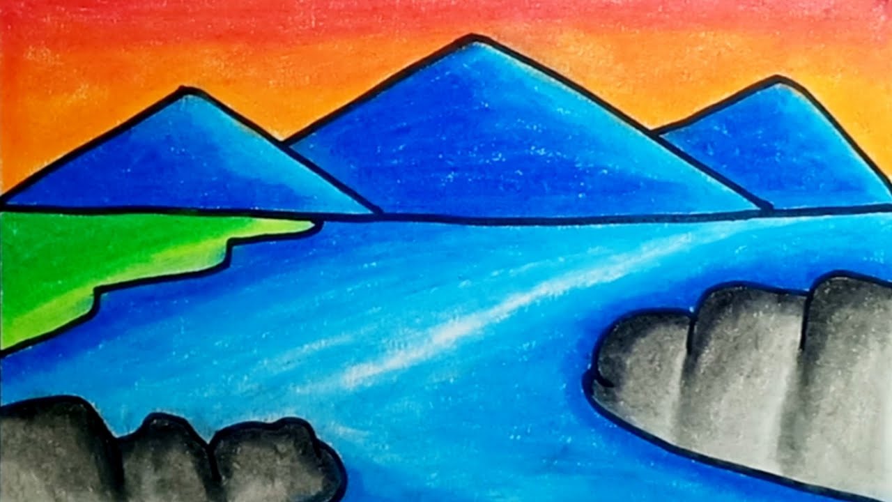 How To Draw River Easy Scenery Step By Step |Drawing River Easy Scenery