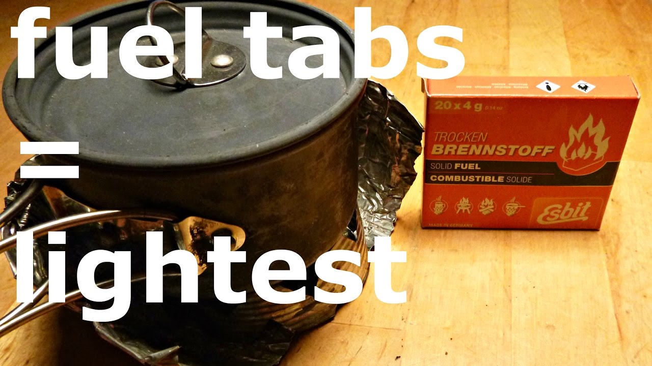 ultralight hiking: fuel tabs vs gas, alcohol, wood
