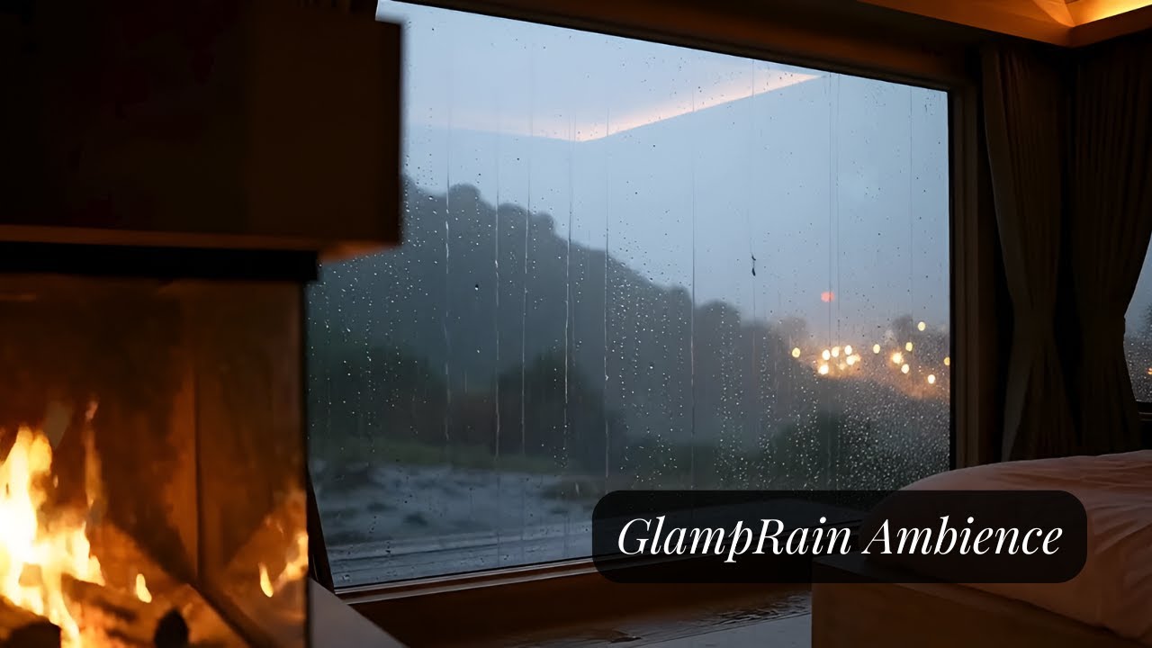 Soft Night Rain at a Forest Glamping Site for Anxiety Relief (3 Hours)