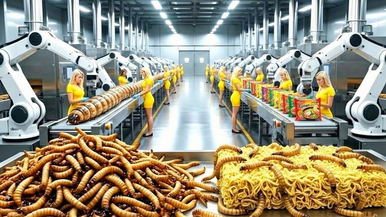 Inside the Factory: MILLIONS of Mealworms Used for Noodles – TERRIFYING Scale #InsideFactory