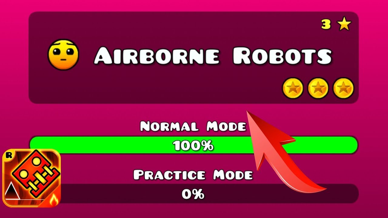 AIRBORNE ROBOTS НА 100%, С ТРЕМЯ МОНЕТАМИ // Geometry Dash Meltdown