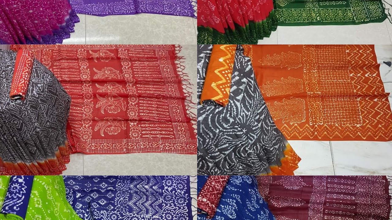 শাড়ি শাড়ি শাড়ি আরামদায়ক মোম বাটিকের শাড়ি #sraboni #fashion #house
