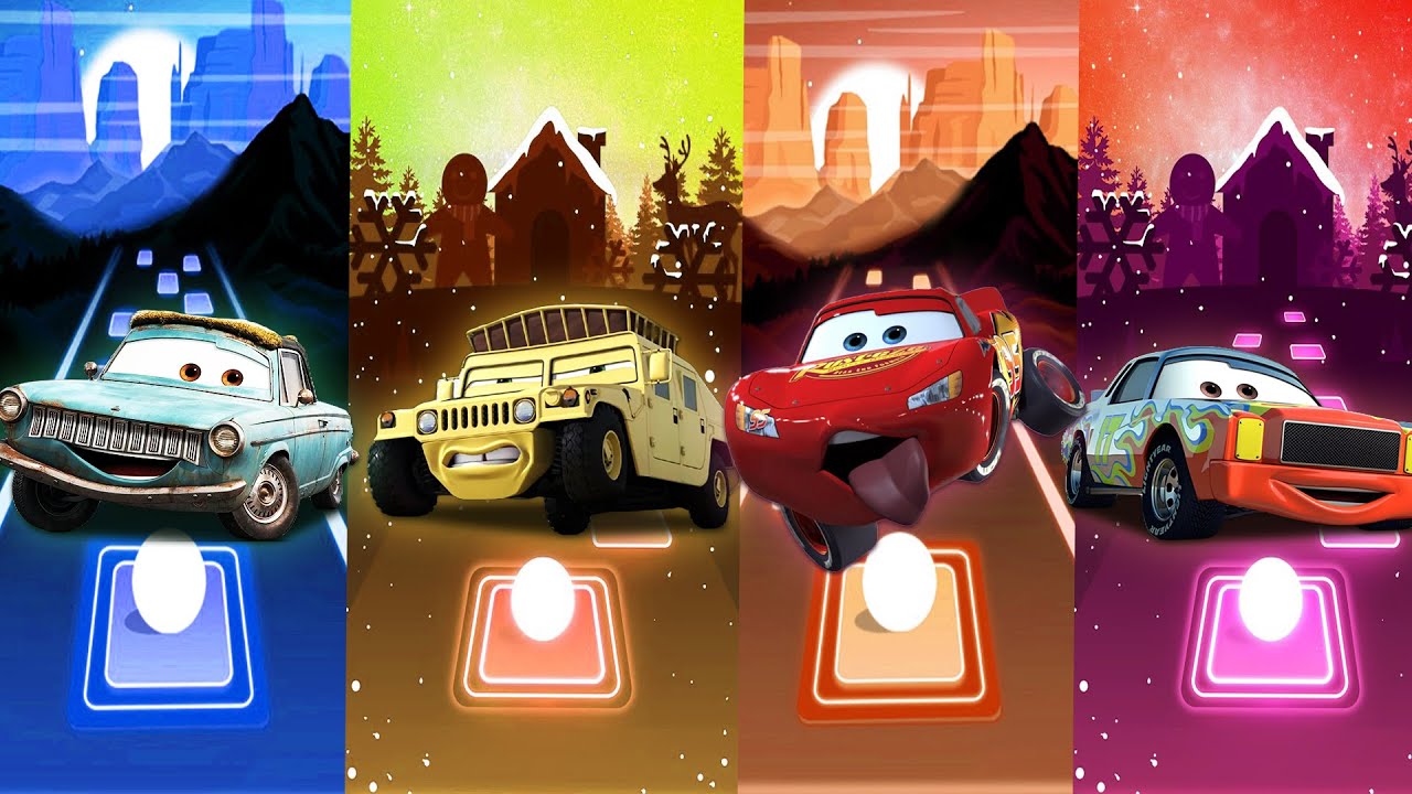 Rusty Rust-eze vs Sven vs McQueen vs Darrell Cartrip in Tiles Hop EDM Rush