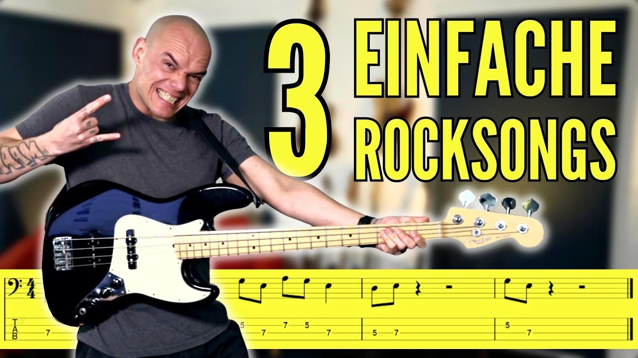 Drei bekannte Rock Songs mit der Moll Pentatonik - E-Bass lernen