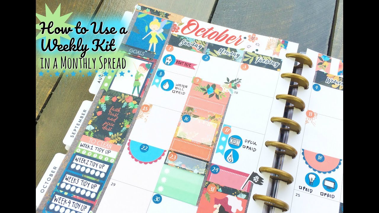 How to Use a Weekly Etsy Sticker Kit on a Monthly Spread | Happy Planner Plan With Me