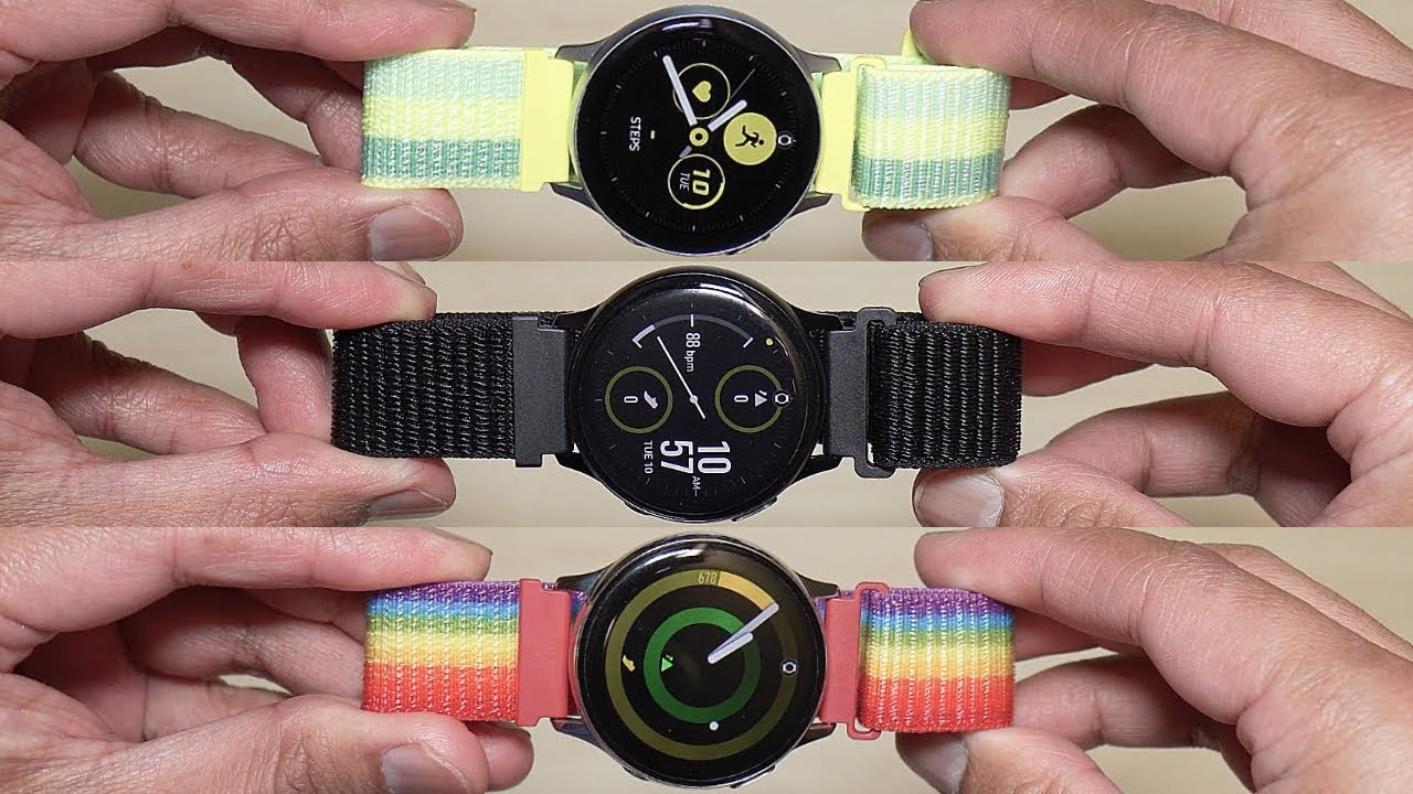 Samsung Galaxy Watch Active Watch 2 Colorful Nylon Velcro Watch Band (WNIPH) [4K]