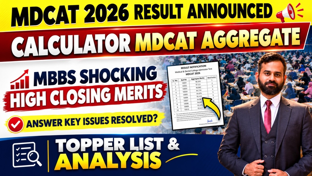 MDCAT 2026 Result Announced | Big Increase in MBBS Closing Merits | Aggregate Calculator
