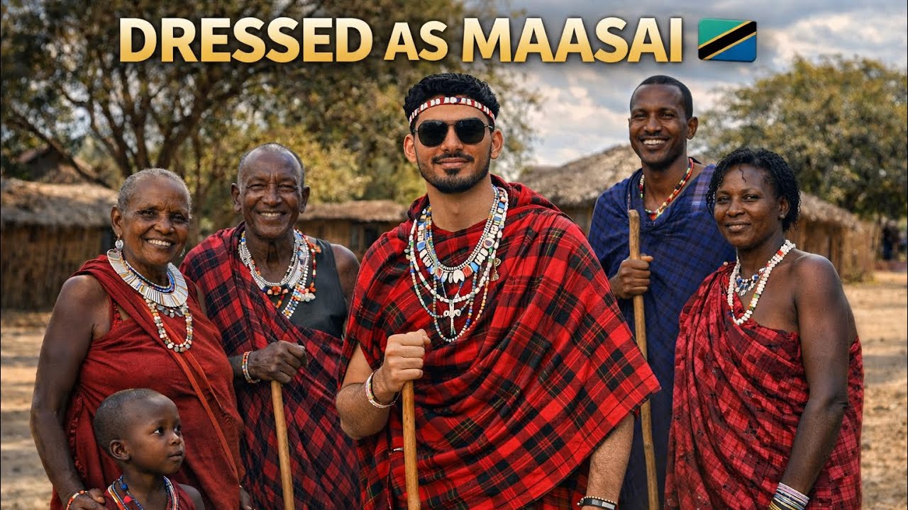 Dressed Like the Maasai 🇹🇿 | Visiting a Maasai Village in Mikumi, Tanzania