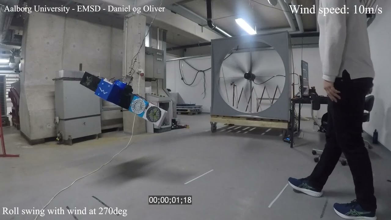 Roll swing with wind at 270deg