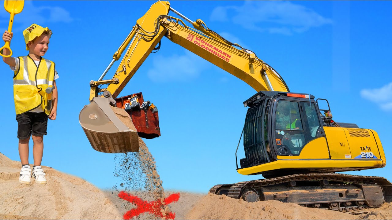 حفارة تعثر على صندوق كنز للأطفال