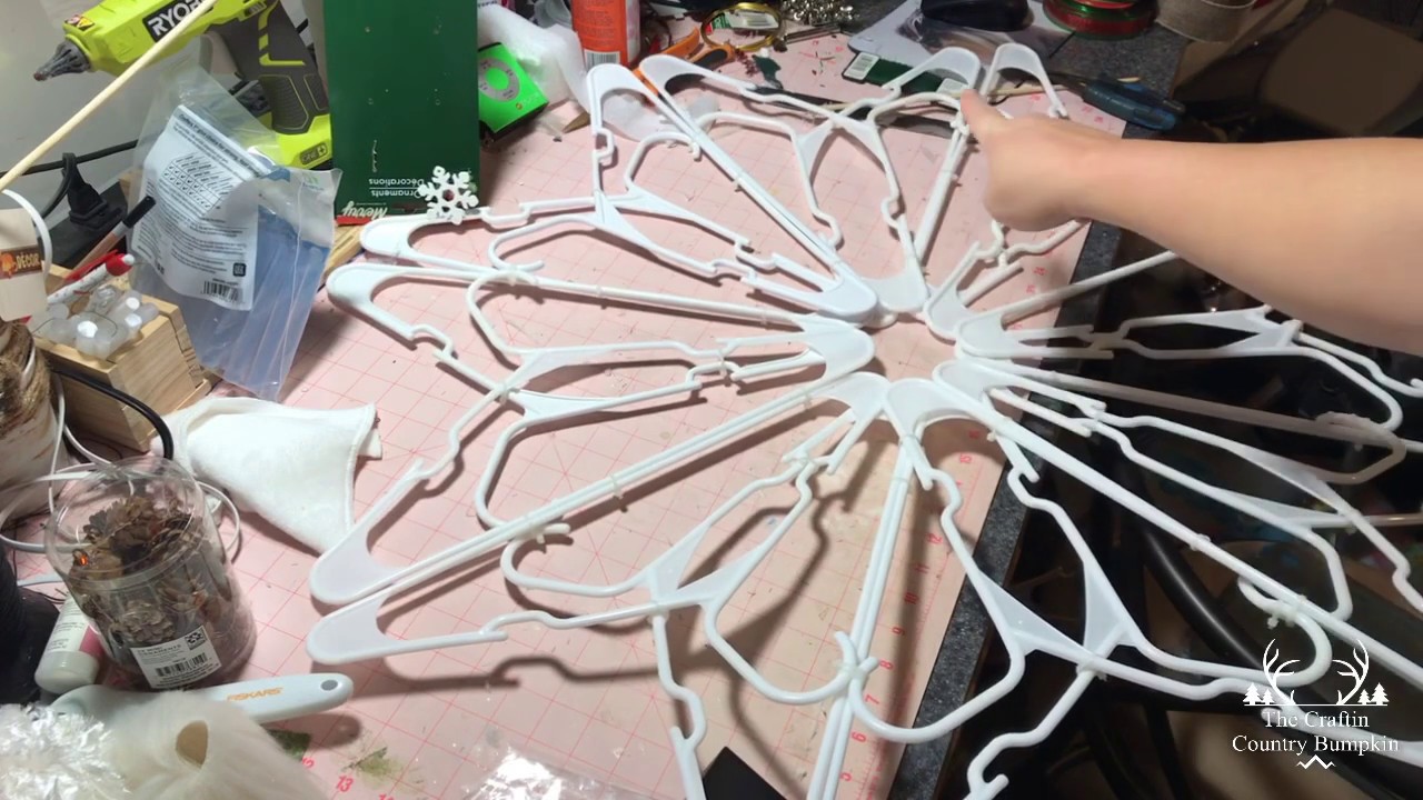 Dollar Tree Christmas Snowflake DIY Using Hangers